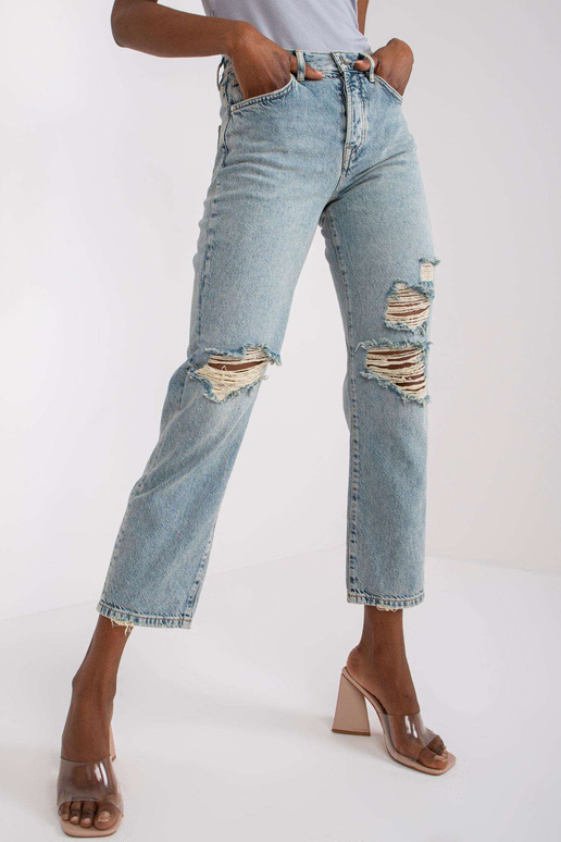 Gaiši zili taisni džinsi sievietēm...