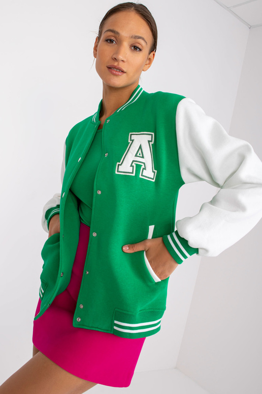 Zaļš bomber džemperis ar Palmas izšuvumu