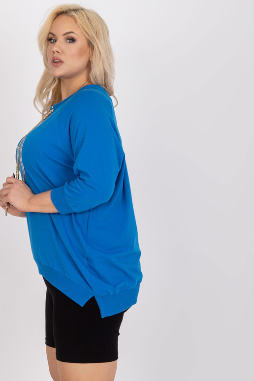 Tumši zila plus izmēra blūze ar zelta... Tumši zila plus izmēra blūze ar zelta...