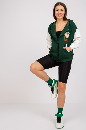 Tumši zaļš beisbola jaka 2