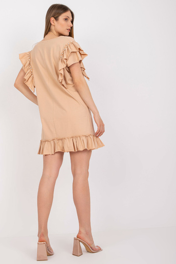 Bēša mini kleita ar volānu...