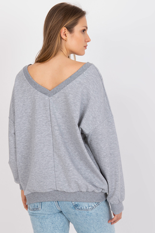 Pelēks un balts oversize džemperis ar...