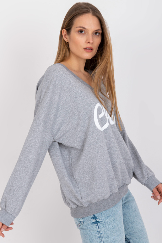 Pelēks un balts oversize džemperis ar...