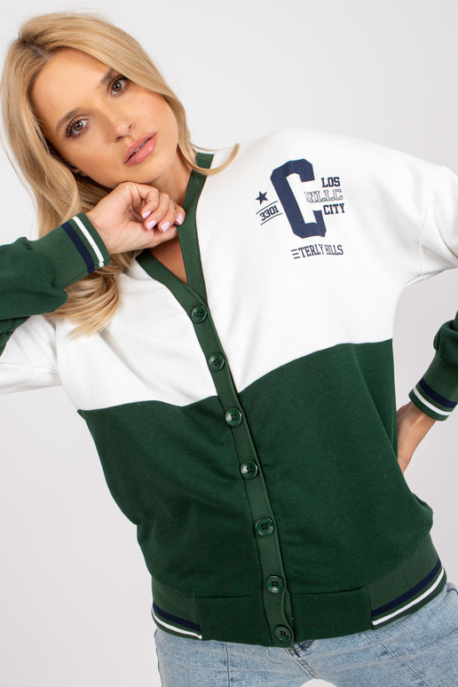 Balts un zaļš džemperis bez kapuces Balts un zaļš džemperis bez kapuces