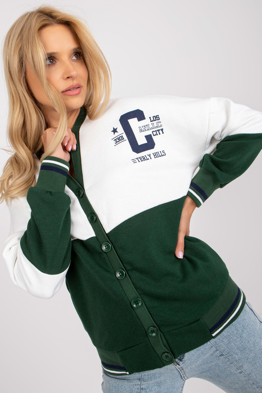 Balts un zaļš džemperis bez kapuces Balts un zaļš džemperis bez kapuces