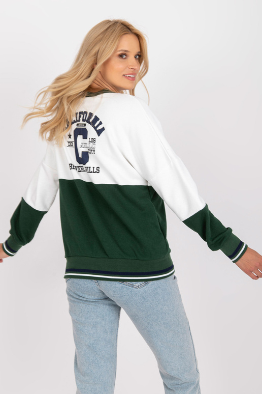 Balts un zaļš džemperis bez kapuces Balts un zaļš džemperis bez kapuces