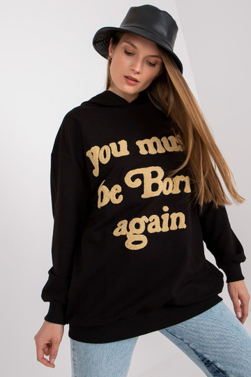 Melns brīvs džemperis ar... 2