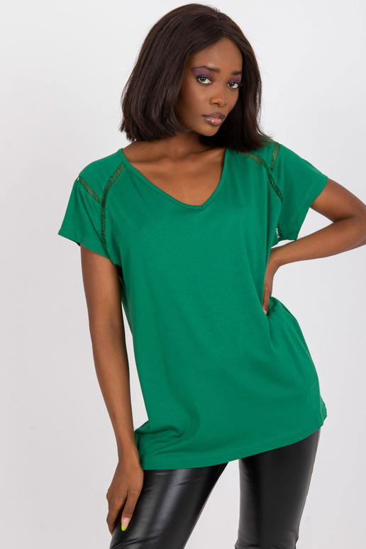 Tumši zaļa ikdienas blūze ar viskozi