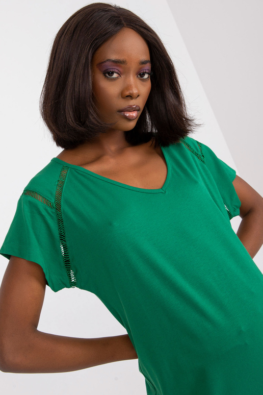Tumši zaļa ikdienas blūze ar viskozi