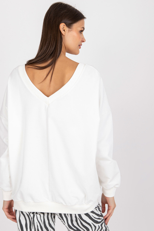 Ecru kokvilnas oversize džemperis ar...