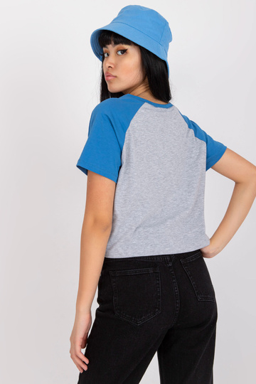 Pelēkzils īss t-krekls ar...