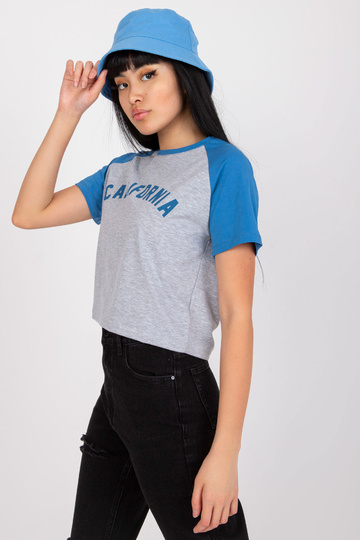 Pelēkzils īss t-krekls ar... 2