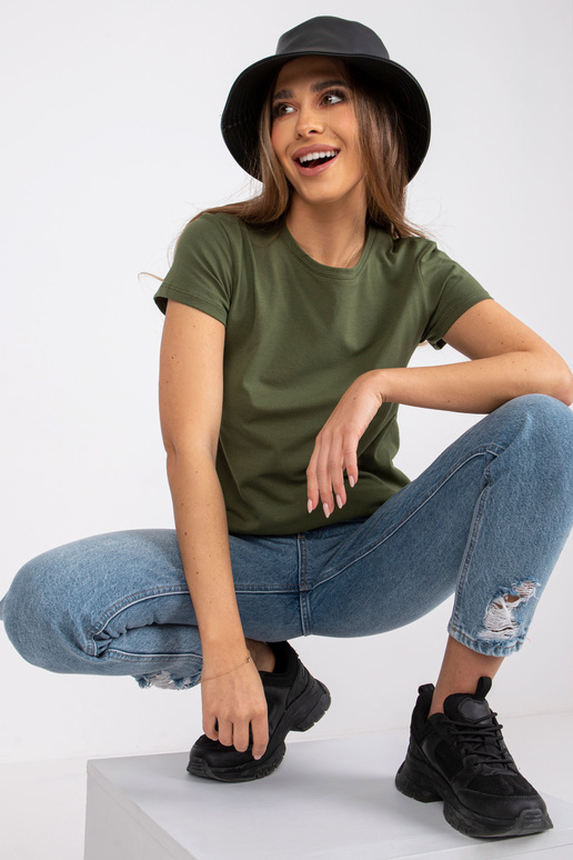 Haki krāsas sieviešu T-krekls Peachy