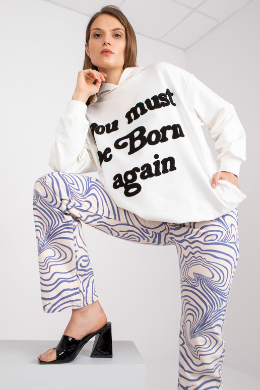 Ecru džemperis oversize kokvilnas kapuci Ecru džemperis oversize kokvilnas kapuci