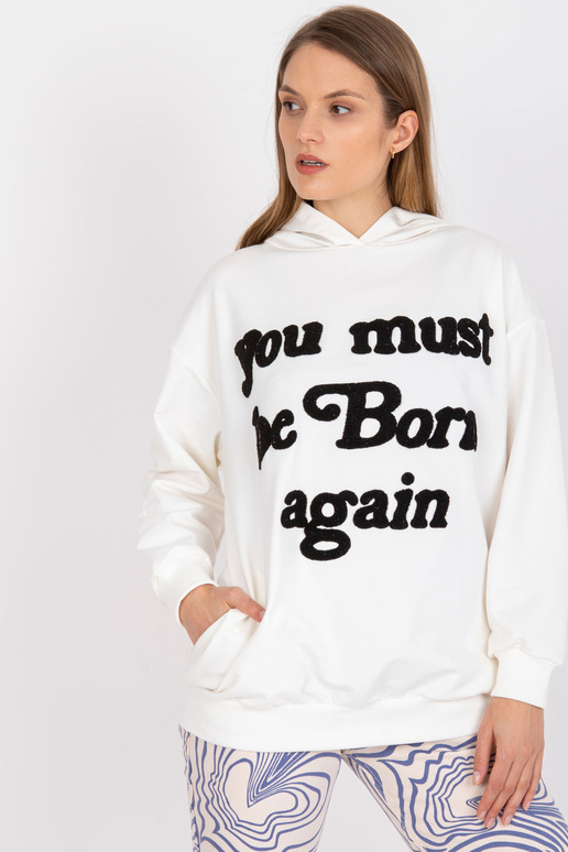 Ecru džemperis oversize kokvilnas kapuci Ecru džemperis oversize kokvilnas kapuci