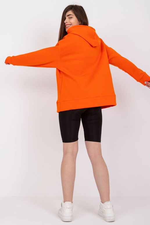 Oranžs sieviešu džemperis ar kapuci...