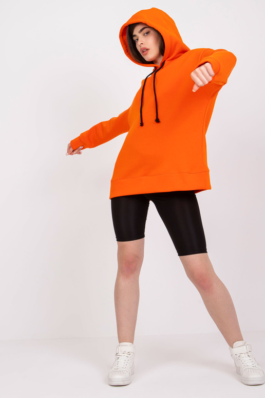 Oranžs sieviešu džemperis ar kapuci...