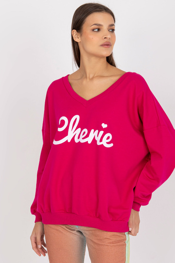 Fuksijas balts džemperis ar...