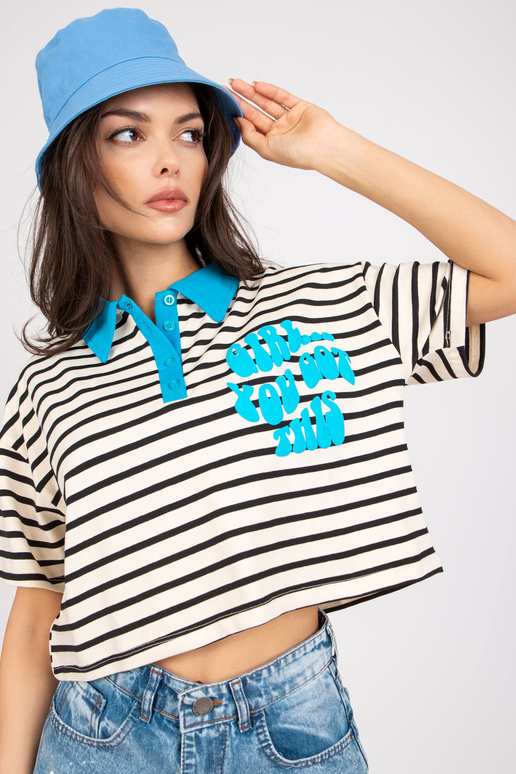 Bēšs un melns polo krekls ar apdruku Bēšs un melns polo krekls ar apdruku