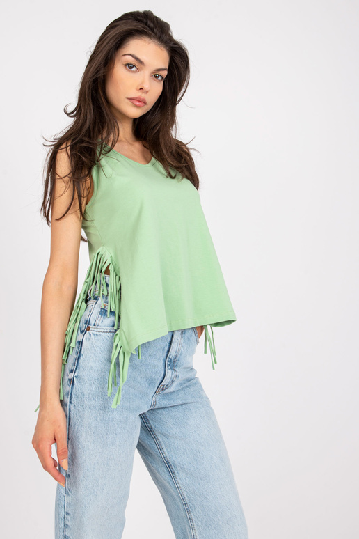 Zaļās kokvilnas pušķu tops