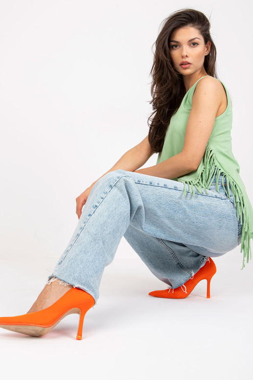 Zaļās kokvilnas pušķu tops