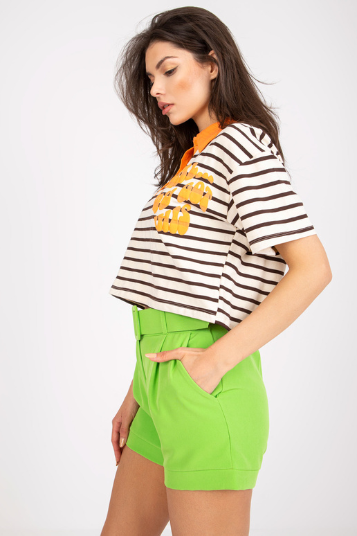 Bēšs, brūns svītrains polo krekls Bēšs, brūns svītrains polo krekls