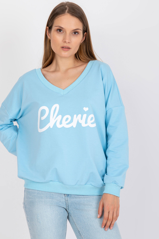 Gaiši zils un balts sporta krekls ar...