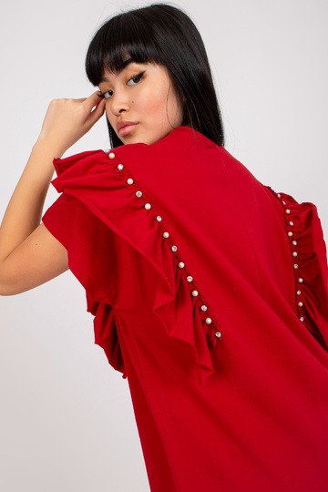 Bordo kokvilnas mini kleita...