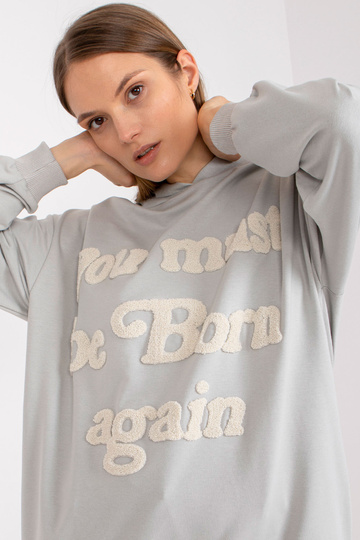 Gaiši pelēks garš džemperis...