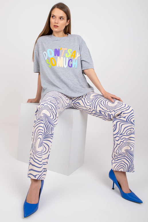 Pelēks melanžs oversize T-krekls ar...