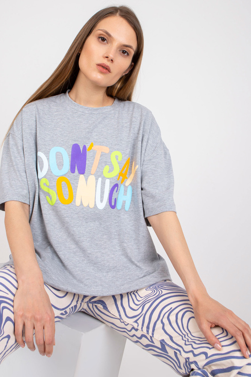 Pelēks melanžs oversize T-krekls ar...