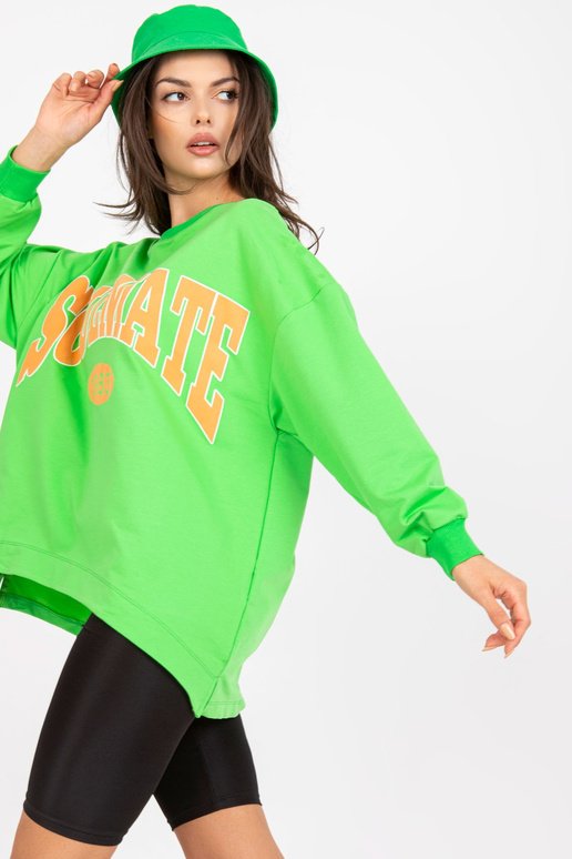 Zaļš un oranžs džemperis ar kapuci ar...