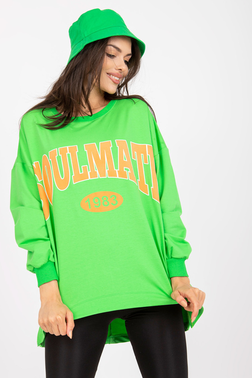 Zaļš un oranžs džemperis ar kapuci ar...