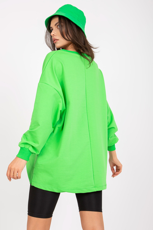 Zaļš un oranžs džemperis ar kapuci ar...