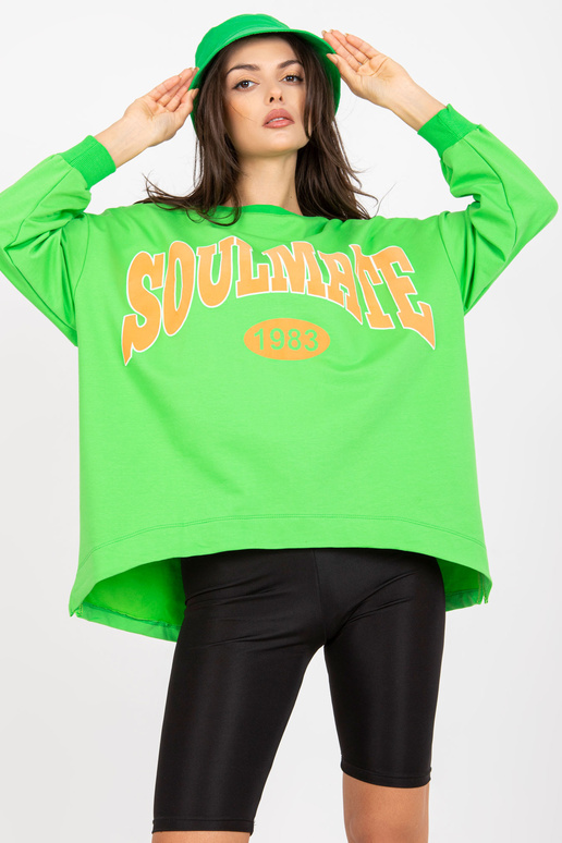 Zaļš un oranžs džemperis ar kapuci ar...