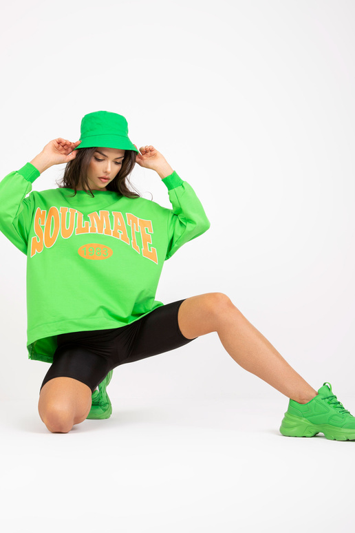 Zaļš un oranžs džemperis ar kapuci ar...