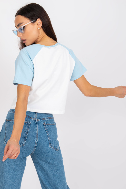 Balts un zils kokvilnas apdrukas īss... Balts un zils kokvilnas apdrukas īss...