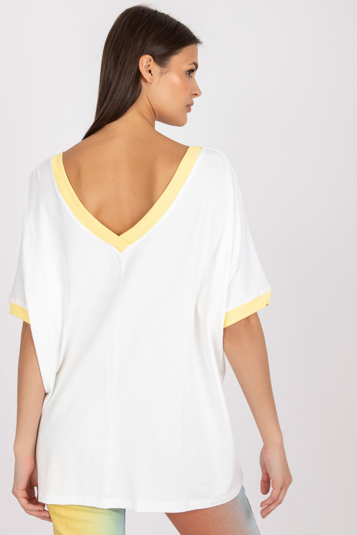Balta un dzeltena ikdienas blūze