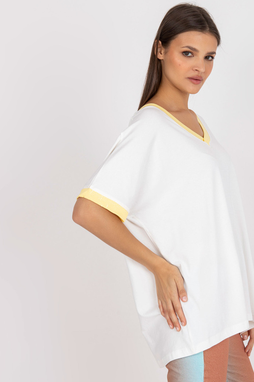Balta un dzeltena ikdienas blūze