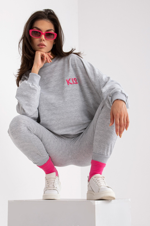 Pelēks melanža džemperu komplekts ar...