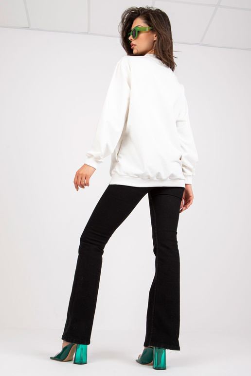 Balts un zaļš oversize kapuci ar apdruku