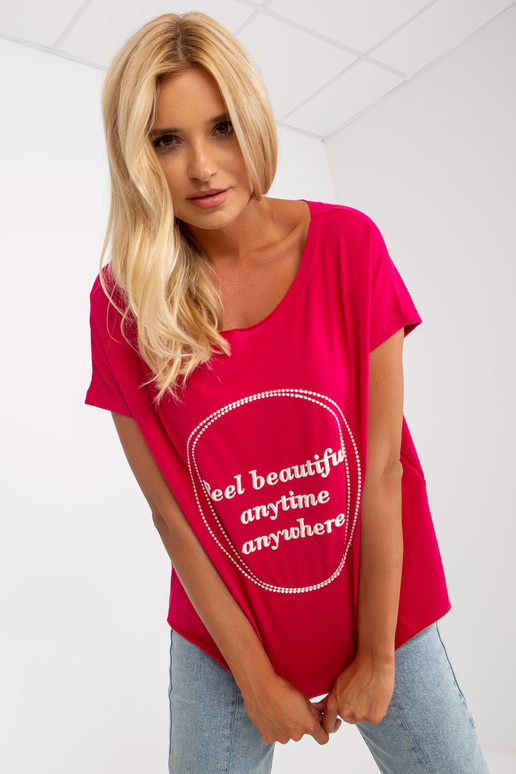 Viena izmēra brīva fuksijas blūze ar...