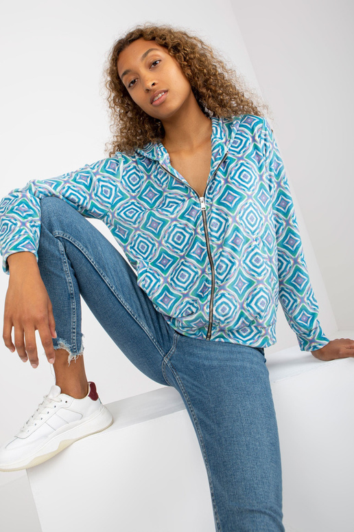 Gaiši zils velūra sporta krekls ar...