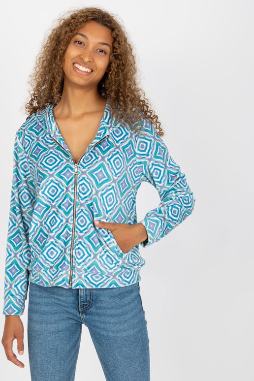 Gaiši zils velūra sporta krekls ar...