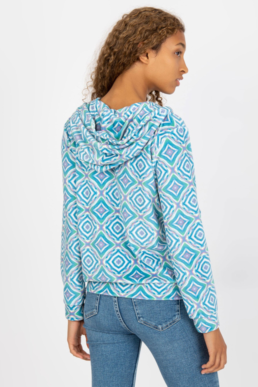 Gaiši zils velūra sporta krekls ar...