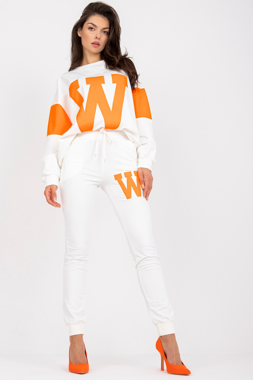 Balts un oranžs kokvilnas sporta...