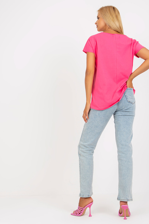 Tumši rozā kokvilnas blūze ar apdruku... Tumši rozā kokvilnas blūze ar apdruku...