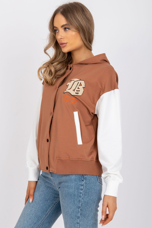 Gaiši brūns beisbola džemperis ar... Gaiši brūns beisbola džemperis ar...