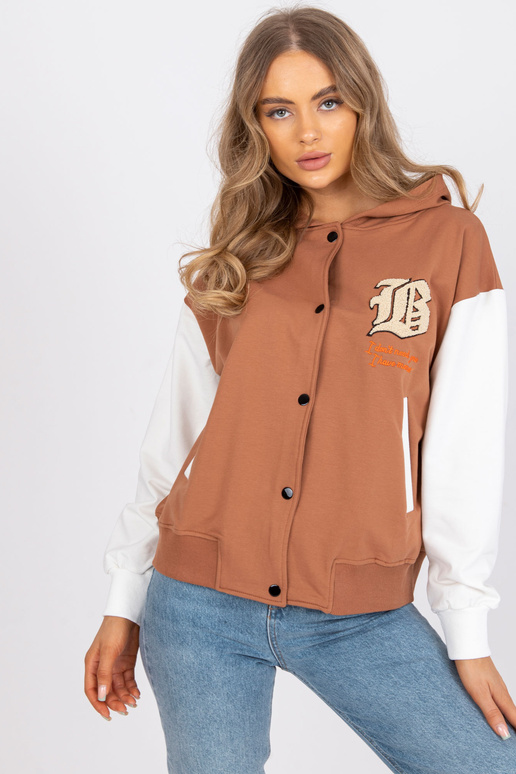 Gaiši brūns beisbola džemperis ar... Gaiši brūns beisbola džemperis ar...