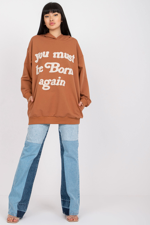 Gaiši brūns oversize džemperis ar... Gaiši brūns oversize džemperis ar...